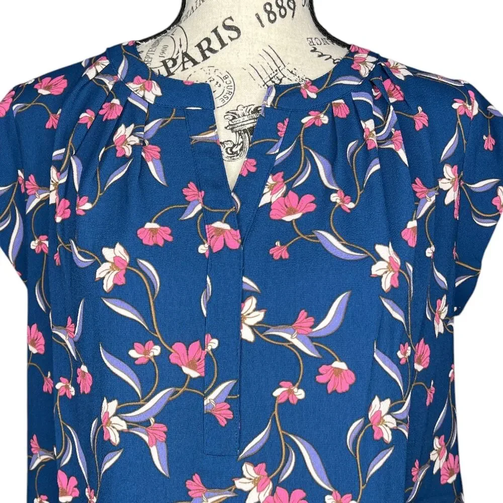 41Hawthorn (S) Morey Split Neck Short Sleeve Blouse - Stitch Fix Floral Top - Picture 9 of 10